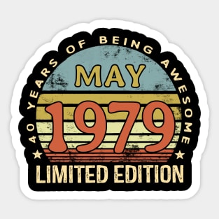 Born May 1979 40th Birthday Gifts Sticker